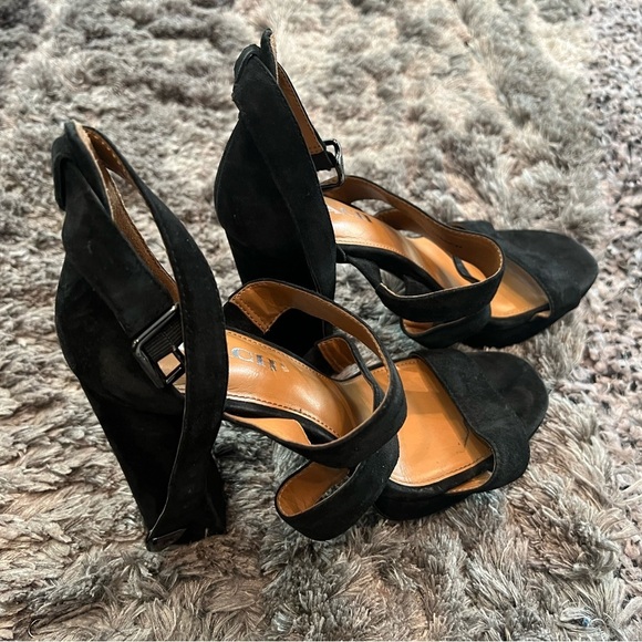 COACH MARINA SUEDE Black SANDALS HEELED - Picture 2 of 10